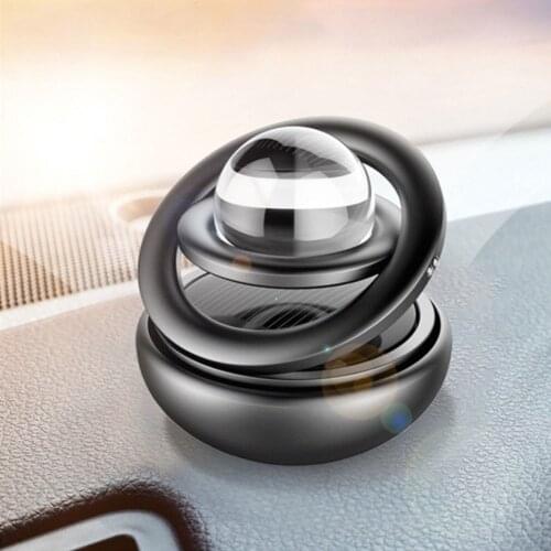 Aluminum Alloy Solar Power Car Aromatherapy Air Freshener Interstellar Suspension Double Ring Fascinating Maglev Aroma Diffuser