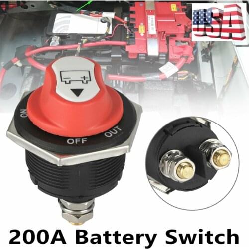 200A Car Battery Switch Rotary Power-off Leakage Protection Short Disconnecter Power Isolator for Auto Motorcycle Truck Boat U.S
