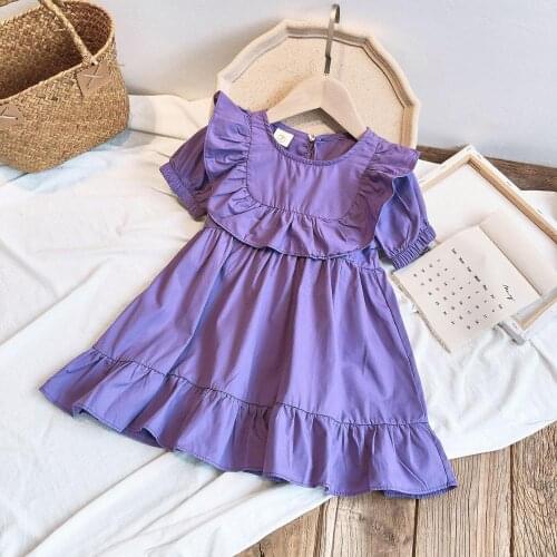 Girls Dress 2020 New Brands Baby Dresses purple Out Design Princess Dress Kids Clothes Childrens Clothing 2-6Y #0149