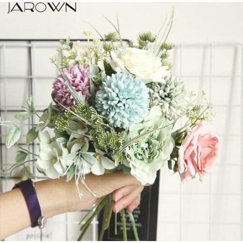 JAROWN Matching Flowers Eucalyptus Fake Fruit Artificial Plant Wedding DIY Bouquet Holding Flower Home Flower Arrangement Decor