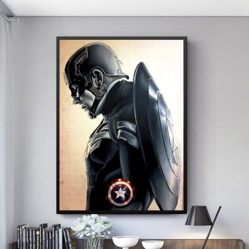 Captain America Poster Superhero Movie Canvas Print Painting Modern Wall Art Pictures for Living Rome Home Decor Boyfriend Gift