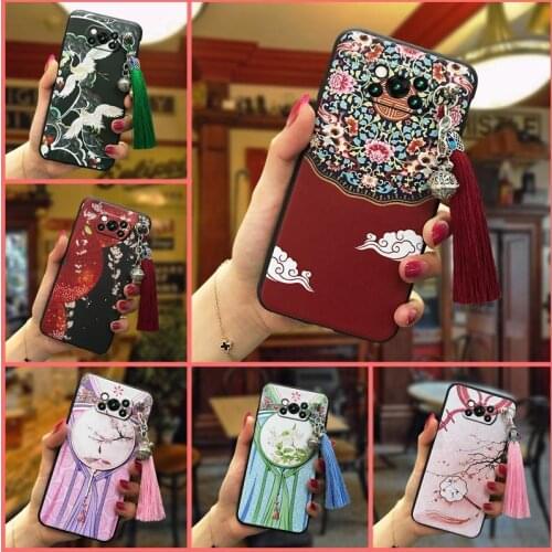 Anti-dust Anti-knock Phone Case For Xiaomi Poco X3 NFC tassel Silicone Back Cover Original TPU
