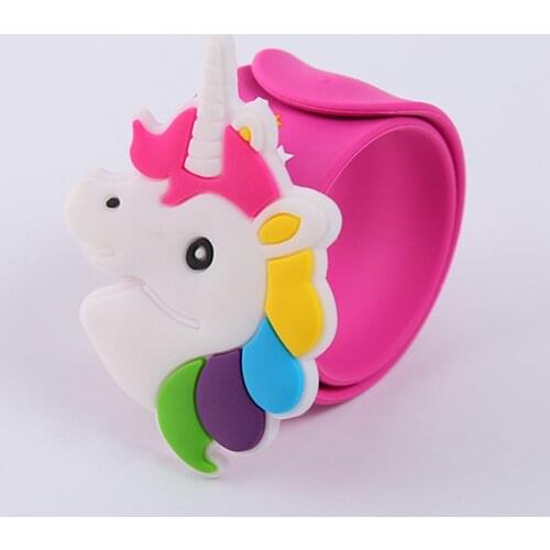Kid Children Girl Boy Star Printing Colorful Unicorn Wristband Flexible Wrap Slap Bracelet Animal Enfant Bangle Drop Shipping