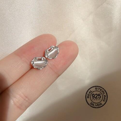 S925 Silver Earrings For Women Set Zircon Trendy Retro Simple Fashion Lady Engagement Gift Jewelry INEFFA Anti-Allergic Design