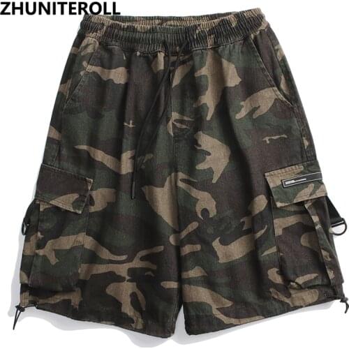 Men Hip Hop Cargo Shorts Streetwear Camouflage Shorts 2021 Summer Fashion Casual Harajuku Jogger Shorts Track Shorts