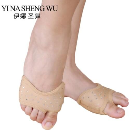 New Professional Dance Accessories Women Belly Dance Practice Foot Pads 1 Pair Belly Dance With Rhinestone Shoe Toe Pads Nude