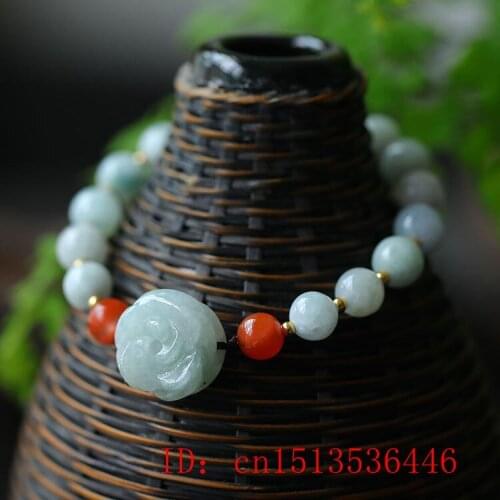 Customized Natural Jade Emerald Rose Beads Bracelet Adjustable Bangle Jewellery Fashion Accessories DIY Woman Luck Amulet