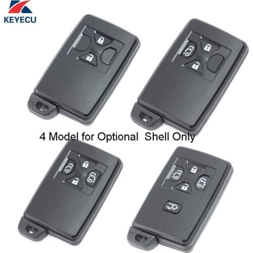 KEYECU Black Color Replacement Keyless Entry Smart Remote Car Key Shell Case Fob for Toyota (Shell Only) with Uncut Blade