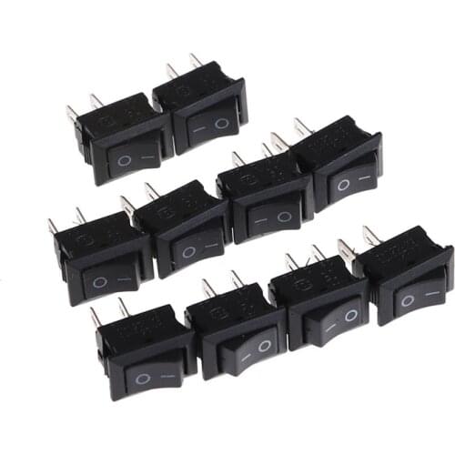1PCS KCD1-11 Black Rocker Switch Power Switch ON-OFF 2 Position 2 Pins 16A 250VAC 3A