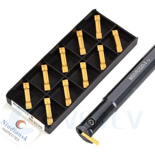1Pcs MGIVR2520-1.5 Lathe Inner Grooving Cutting Tool Holder +10Pcs MGMN CNC Machine Tools Carbide Blade Durable Steel Processing