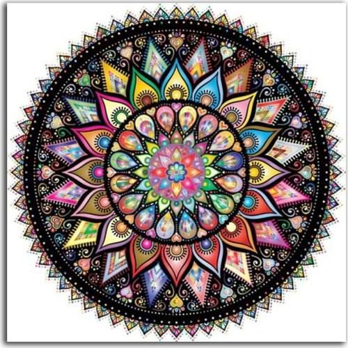 100% Diamond Painting Full Drill Fractal Mandala 5D Square/Round Daimond Mosaic Embroidery Cross Stitch Mosaic Crystal