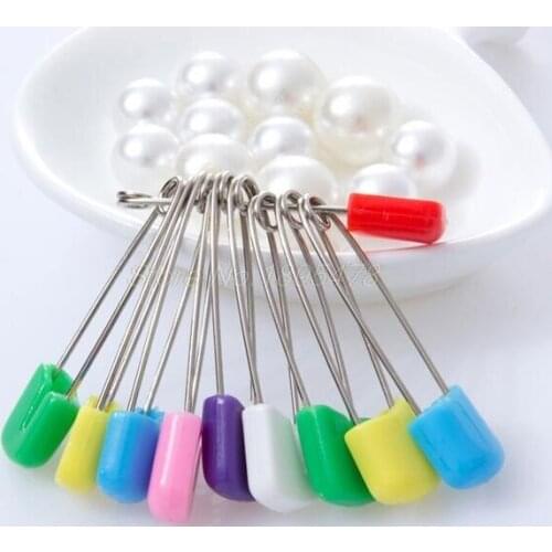 1000Pcs Candy Color Safety Pins Findings Safe Secure Clips For Baby Care Shower Cloth Diaper Pins Brooch Holder