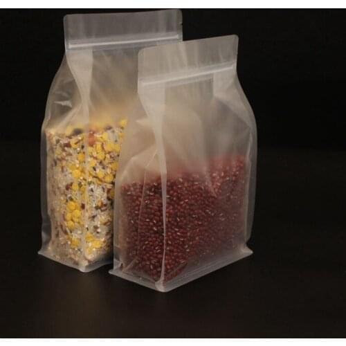 50pcs Eight side seal sanding food packing bag zipper ziplock candy gift bag large small plastic pouch package