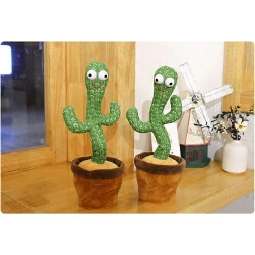 A0NE Electronic Dancing Singing Recording Move Rotate Cactus Plush Toy Gift Kids Ins Early Childhood Education Toys