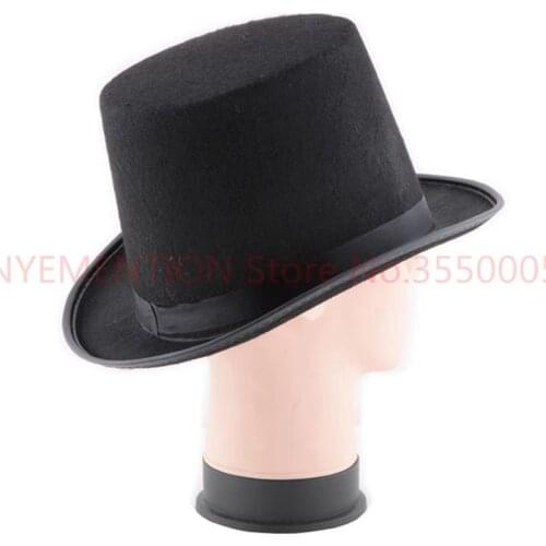 Satin Felt top hat magician gentleman adult 20S costume tuxedo victorian cap Halloween XMAS party Fancy Dress Top Hat 20pcs