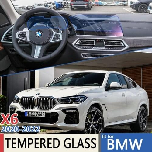 For BMW X6 MK3 G06 2020~2022 Car Navigation Instrument Auto Rear Seat Display Film Touch Full Screen Protector Tempered Glass