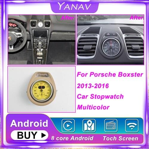 Car Stopwatch For Porsche Boxster 2013-2016 Interior Center Dashboard Clock Compass Time Electronic Meter Clock Accessional chr