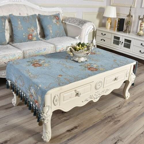 Aparador Large Coffee Tablecloth Rectangular Living Room Tea Towel Table Middle Shoe Cabinet Marble Thickened Luxury Tassels