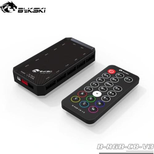 Bykski B-RGB-C8 V3 8+4 Channels 12v RGB LED Controller with Motherboard Synchronizer Fan Controller
