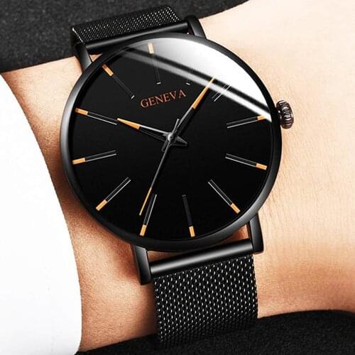 Dropshipping Watch Men Luxury Brand Famous Geneva Mens Watches Fashion Quartz Wristwatch Man Minimalist Male Clock Reloj Hombre