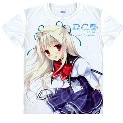 D.C.III 3 Printed T-shirt Asakura Nemu Yoshino Sakura Cosplay Tshirts Tops Amakase Miharu Anime Summer Casual Tees T Shirt