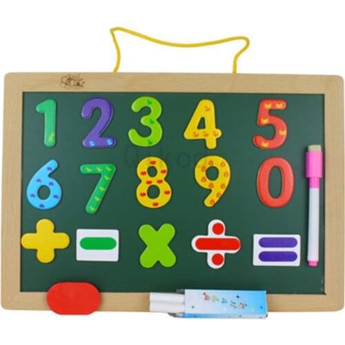 Montessori Educational Wooden toy 3D Double sided drawing board Wooden Sensory Mathematic Brain Training Early Learning Toy gift