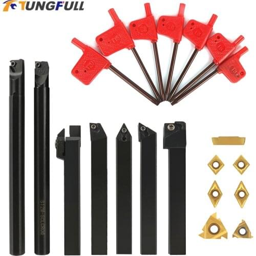 12MM Solid Carbide Inserts Holder Boring Bar Lathe Turning Tool Wrench For Lathe Turning Tool Lathe Cutter Wood Metal