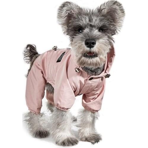 Hooded Dog Raincoat Reflective Jumpsuit Rain Coat Waterproof Dog Clothes for Small Medium Dogs Schnauzer Outdoor Pet Supplies