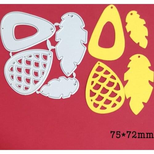 Metal Cutting Dies Pine Leaves Earring 2021 New Knife Blade Die Stencils for Craft Scrapbook Greeting Card Making Die Template