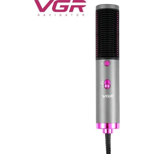 VGR Multifunctional hot air comb negative ion hair dryer hot air straight comb hair dryer hair styling tool straightener