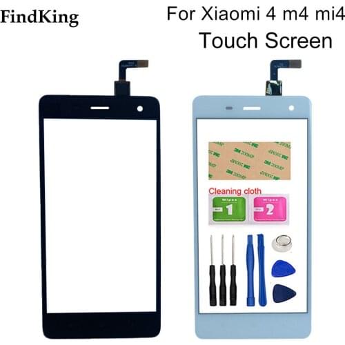 Mobile Touch Screen For Xiaomi 4 m4 mi4 Touch Screen Front Glass Panel Digitizer Replacement Parts Sensor Tools Adhesive