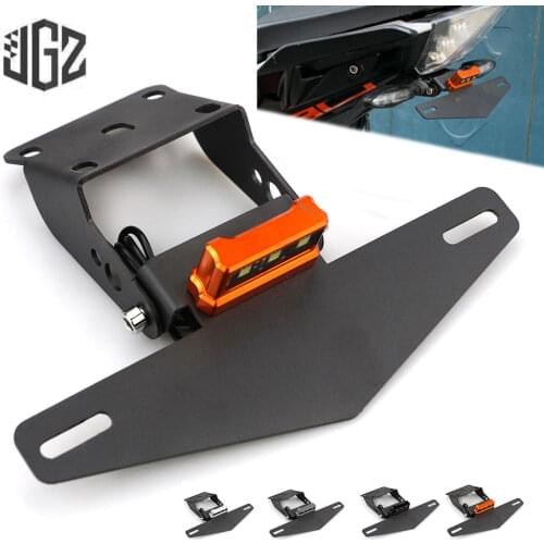 Motorcycle Rear License Plate Holder Tail Frame Bracket with LED Light for KTM DUKE 125 250 390 200 2013 - 2019 Accessories