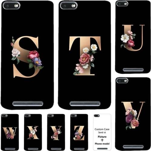 Flower 26 English Name Letters Custom Initial Case For Wiko Lenny 3 Lenny3 Max Lenny 2 Soft Silicone Cover