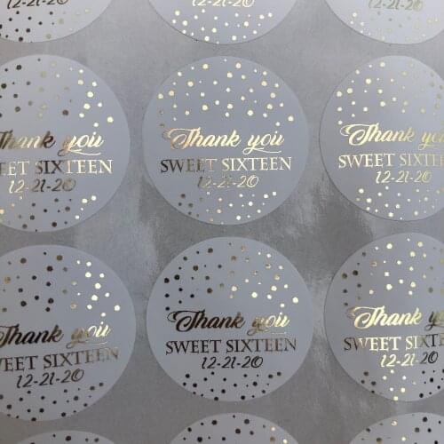 Custom Sweet Sixteen birthday Stickers Personalized Quinceanera party thank you gifts confetti labels