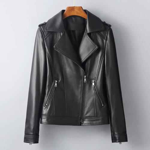 New Women Outerwear 100% Genuine Leather Jackets Sheepskin Short Coats Motorcycle Windbreak Clothing Spring Autumn Female Jacket