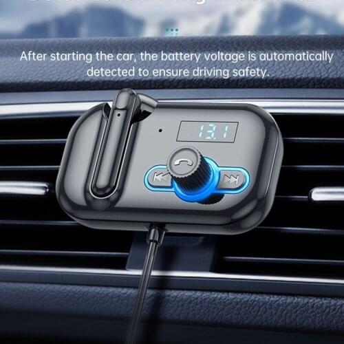 Novel-Bluetooth 5.0 Headset FM Transmitter Car Wireless Radio Adapter USB Fast Charger Hands-Free MP3 Music Player Receiver