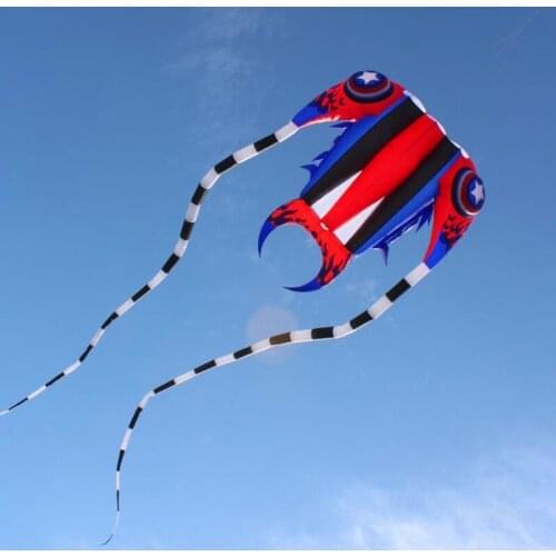 New design free shipping large trilobites kite 65sq.m captain soft kites nylon ripstop fabric kite reel outdoor flying toys
