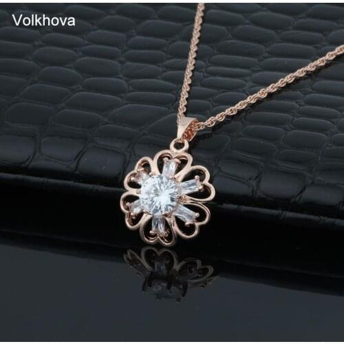 Hollow Flower Statement Necklaces Pendants Woman Collar Chokers Water Wave Chain 585 Rose Gold Filled Fashion Jewelry