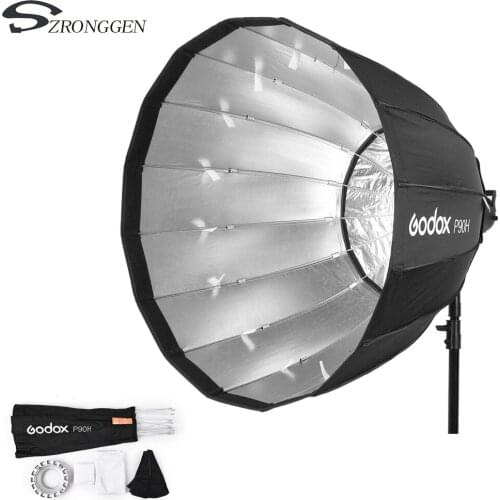 Godox Portable P90h 90 CM Deep Parabolic Softbox Bowens Mount Studio Flash Reflector Speedlite Photo Studio Softbox