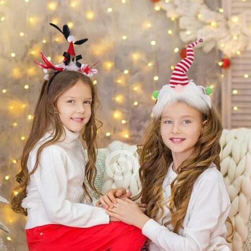 Feather Headband Christmas Tree Elf Hat Hair Band Sequin Pointed Hat Hair Hoop Novelty Photo Props Party Hair Supplies