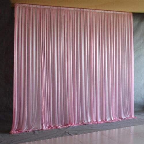 Silk Sheer Drapes Panels Hanging Curtains Party Backdrop Wedding Decoration Drape Big Events Background Cloth 5 Colors 2.4X1.5m