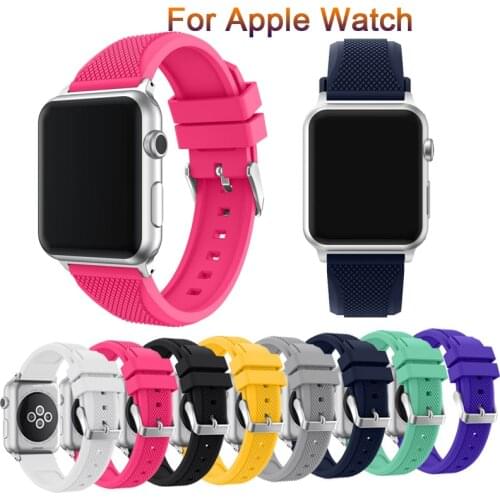 Silicone bracelet For Apple Watch 40mm 44mm 38mm 42mm new fashion classic smart watch bands for Apple Watch series 4 3 2 1 Watch