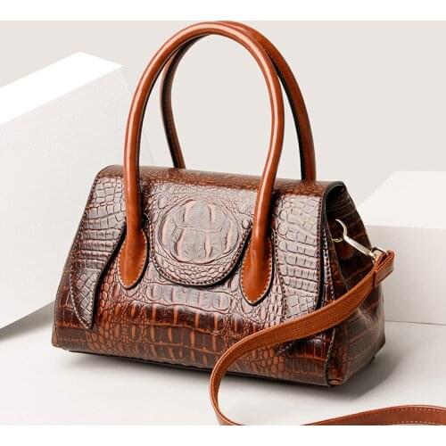 Alligator Women Shoulder Bag PU Leather Handbag Crocodile Large Capactiy Lady Messenger Crossbody Purse Big