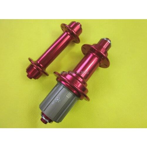 Super Light Weight Powerway R13 18/21Holes Front and Rear Road Bicycle Hubs Red O.L.D 100mm/130mm 6 Pawls with Free Alloy QR