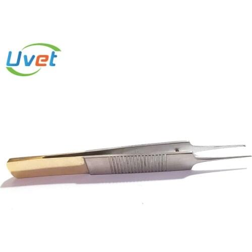 Uvet 9cm Fine cosmetic plastic forceps stainless steel ophthalmic surgery tool with toothed fat forceps for doctor nurse vet