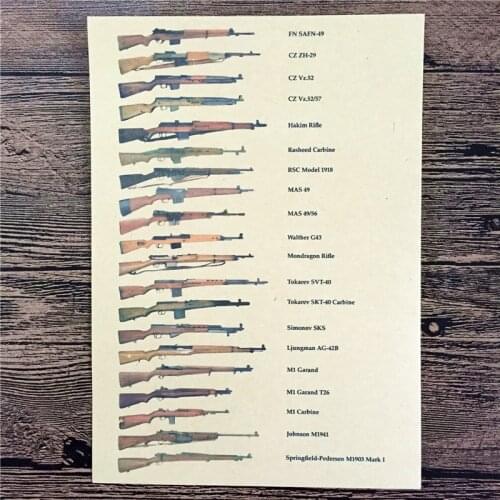 XQ-162 vintage poster kraft paper"Rifle show a variety of styles"painting for wall pictures living room house cafe bar 42x30cm