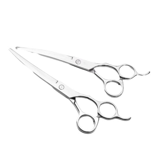 Professional Pet Hair Thinning Grooming Set Stainless Steel Curved Scissors