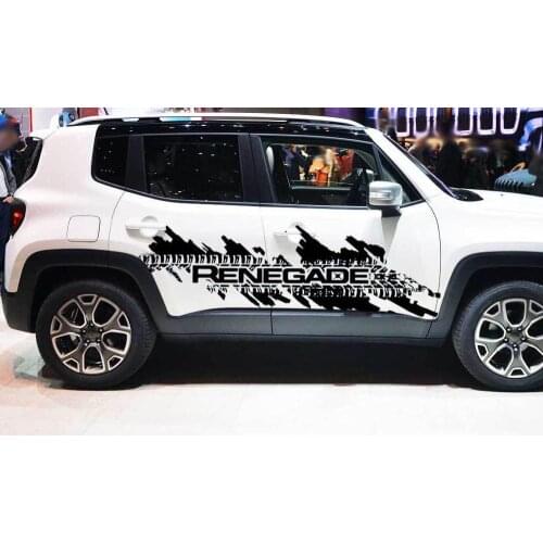 2pcs JDM Stickers Distressed Tire Splash Graphic Vinyl Decal Sticker Side Chrome Car Sticker and Decal Vinyl for Jeep Renegade