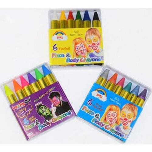 3Set/lot Safe Non-Toxic Neon Colors Face Body Crayon Mini Face Paint Pigment Face Makeup Kids Maquiagem Body Art Halloween Party
