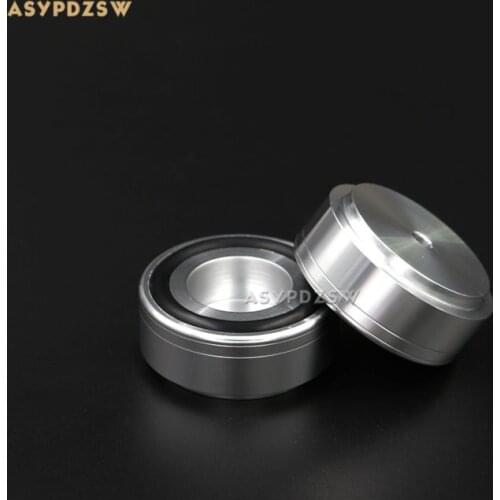 4PCS Aluminum 39*17 Audio amplifier speaker feet computer machine mats -C style Silver